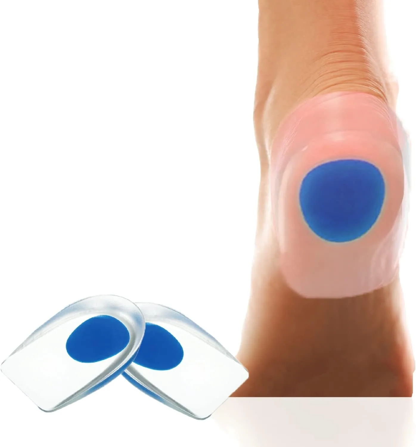 Gel Heel Cups, Size 7–11, Blue, 2 Pack