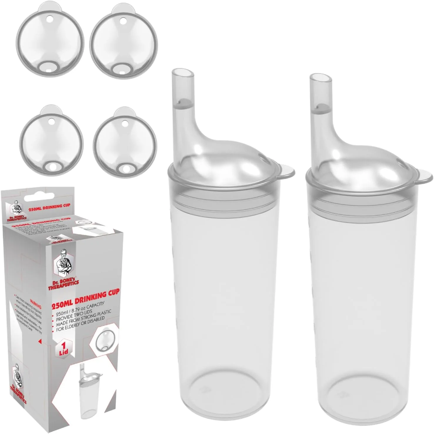 250ml Graduated Feeding Beakers, Set of 2 – Clear
