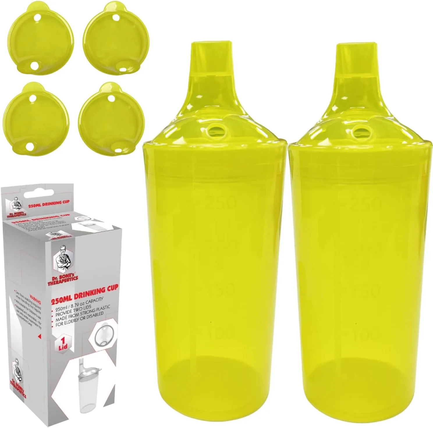 250ml Graduated Feeding Beakers, Set of 2 – Yellow