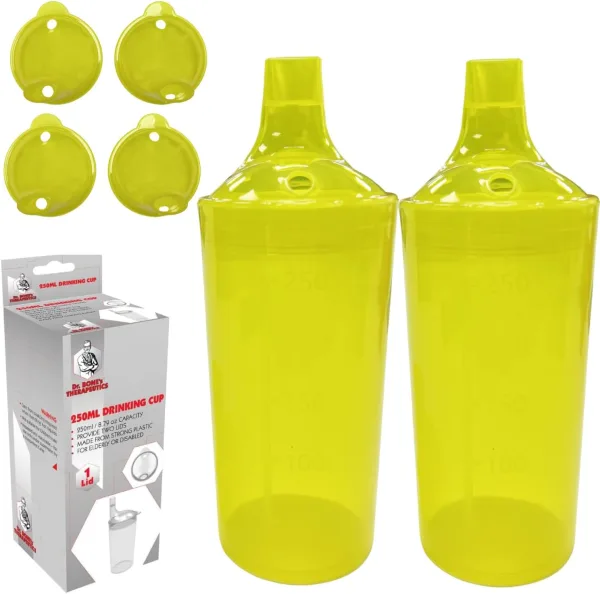 250ml Graduated Feeding Beakers, Set of 2 – Yellow