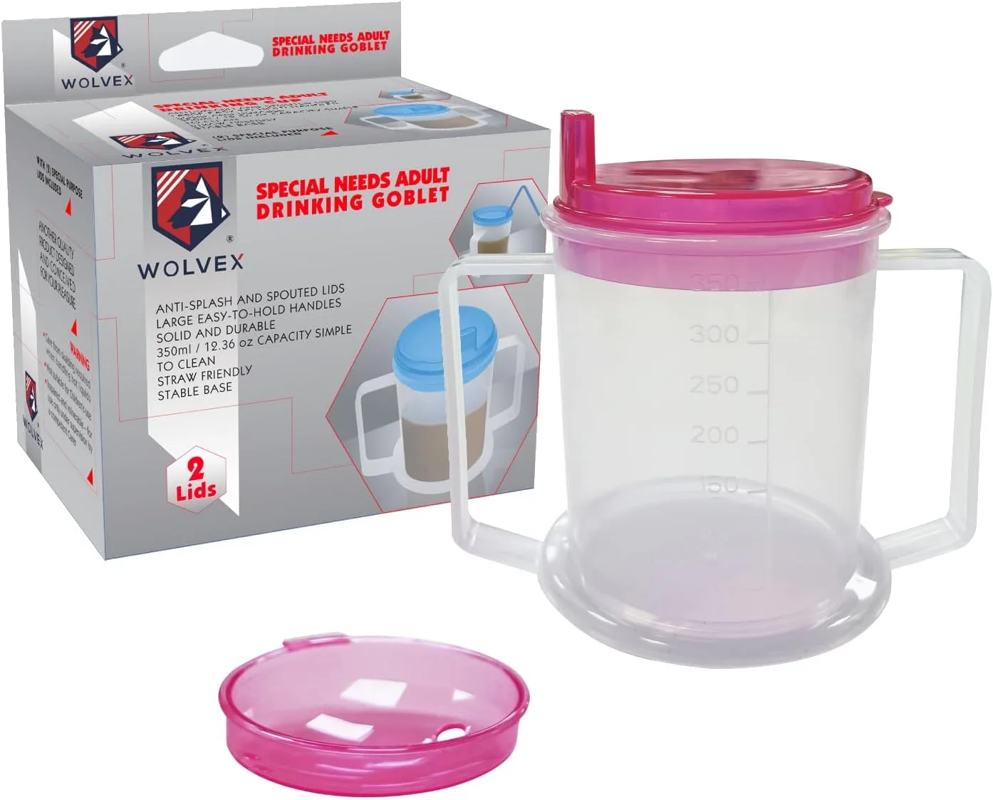 350ml Anti-Spill Drinking Cup Beaker – Pink