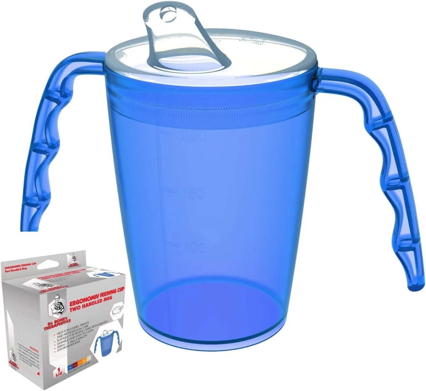 220ml Two-Handled Ergonomic Cup – Blue