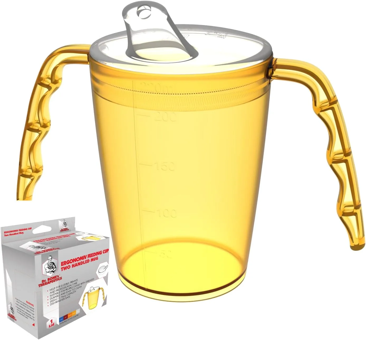 220ml Two-Handled Ergonomic Cup – Orange