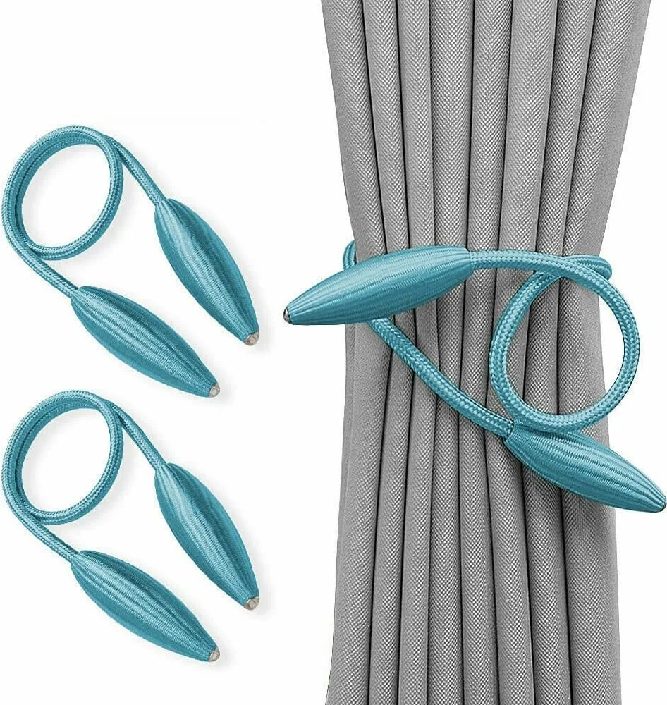 Twist Curtain Tie Backs, Pair – Pale Blue