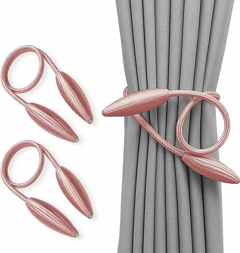 Twist Curtain Tie Backs, Pair – Pink