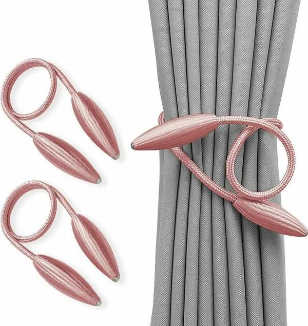 Twist Curtain Tie Backs, Pair – Pink