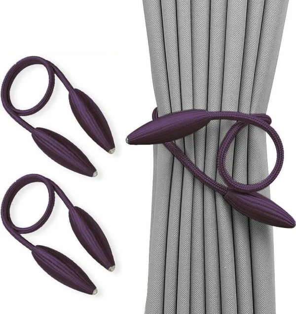Twist Curtain Tie Backs, Pair – Purple