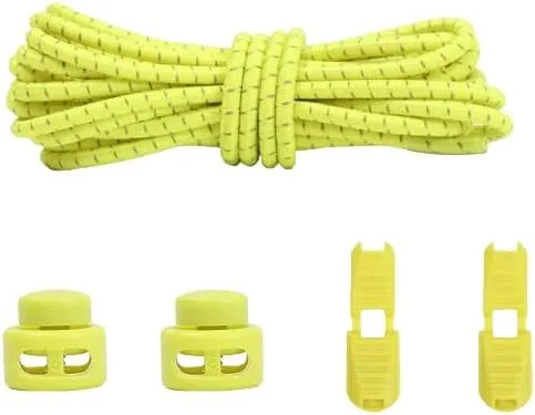 No-Tie Elastic Shoelaces with Lock System – Yellow
