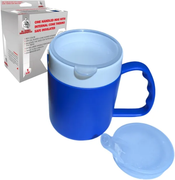 140ml Internal-Cone Mug with Spouted Lid – Blue