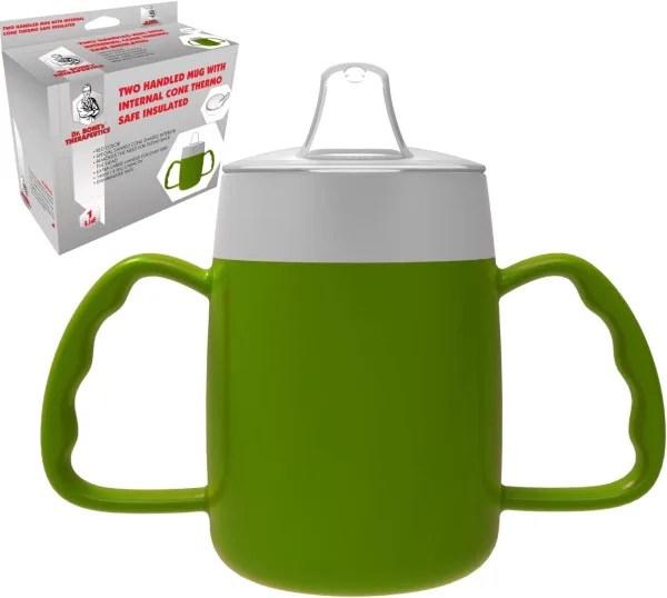 140ml Two-Handled Spill-Proof Drinking Cup – Green