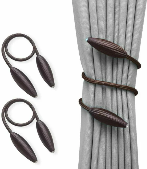 Twist Curtain Tie Backs, Pair – Dark Ash