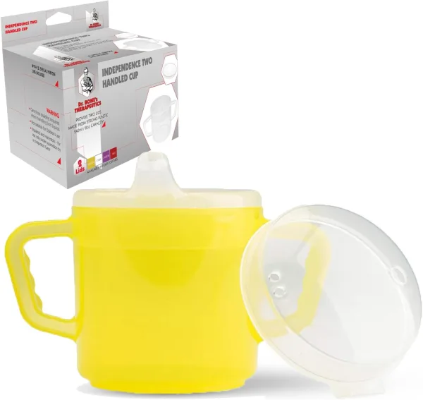 240ml Compact Sippy Cup with Dual Handles – Yellow