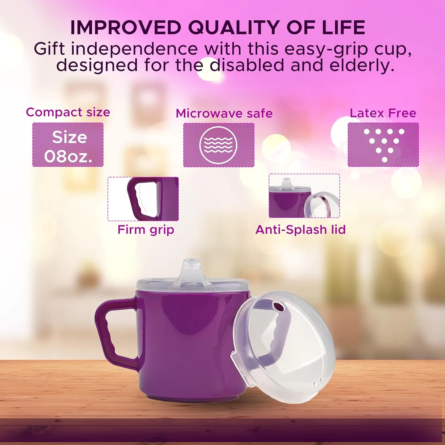 240ml Compact Sippy Cup with Dual Handles – Yellow