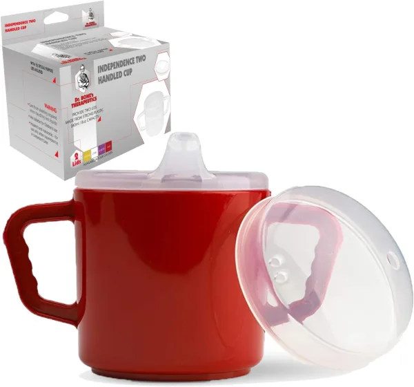240ml Compact Sippy Cup with Dual Handles – Red