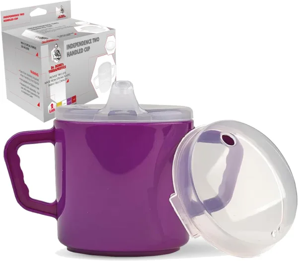 240ml Compact Sippy Cup with Dual Handles – Purple
