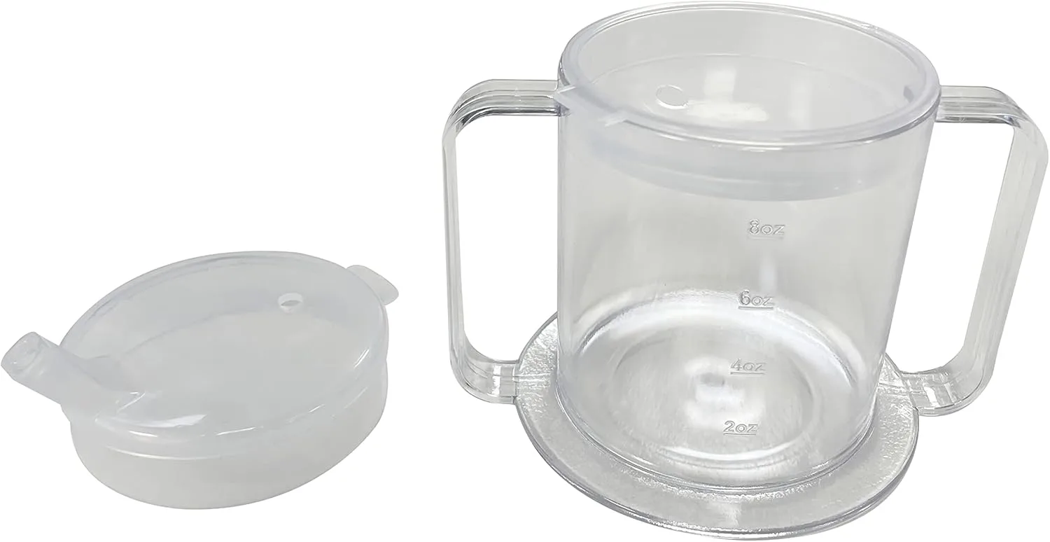 Wide-Base 2-Handle Sippy Cup with 2 Lids