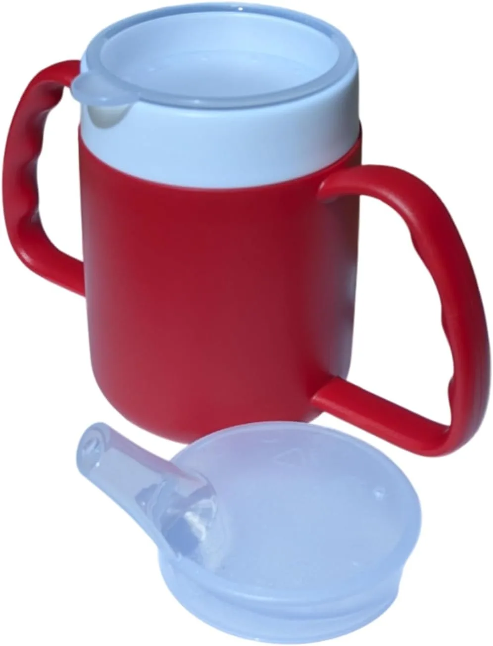 140ml Two-Handled Cone Mug with 2 Lids – Red
