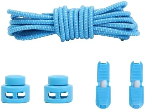 No-Tie Elastic Shoelaces with Lock System – Blue