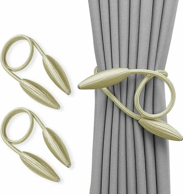 Twist Curtain Tie Backs, Pair – Beige