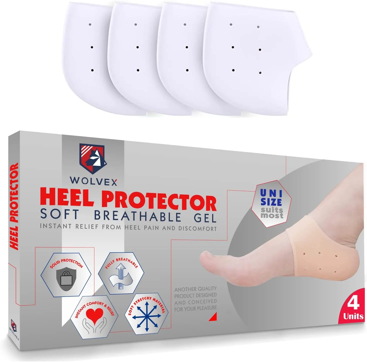 Silicone Gel Heel Sleeves, 2 Pairs – Skin Tone (2)