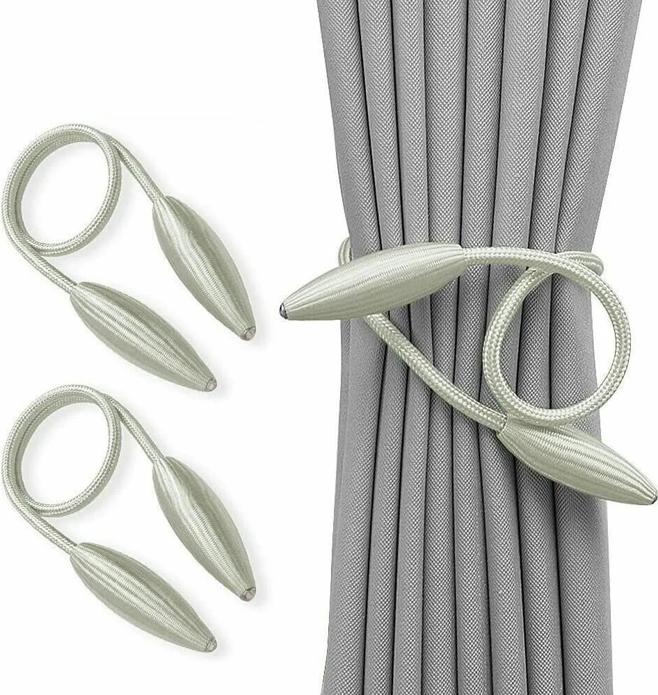 Twist Curtain Tie Backs, Pair – White