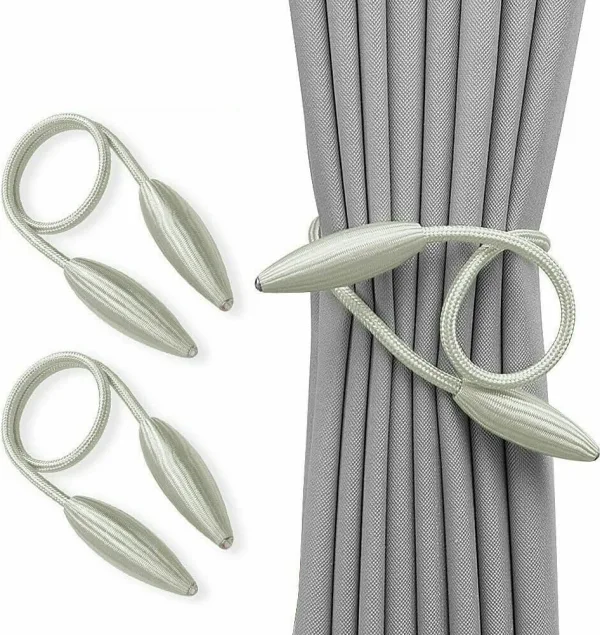 Twist Curtain Tie Backs, Pair – White