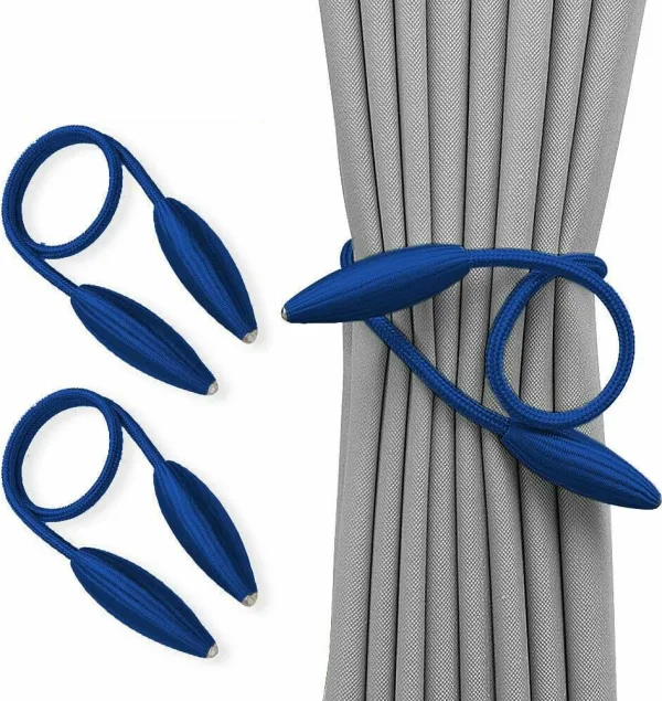 Twist Curtain Tie Backs, Pair – Blue