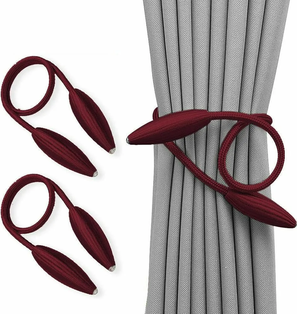 Twist Curtain Tie Backs, Pair – Red