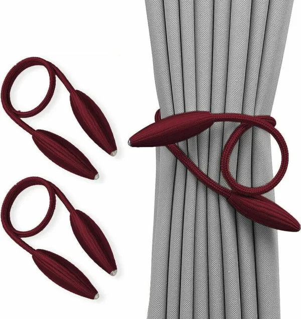 Twist Curtain Tie Backs, Pair – Red