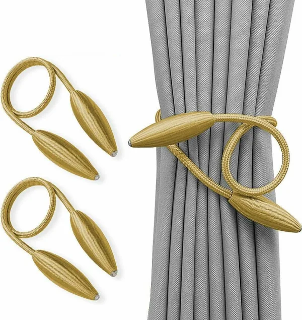 Twist Curtain Tie Backs, Pair – Gold