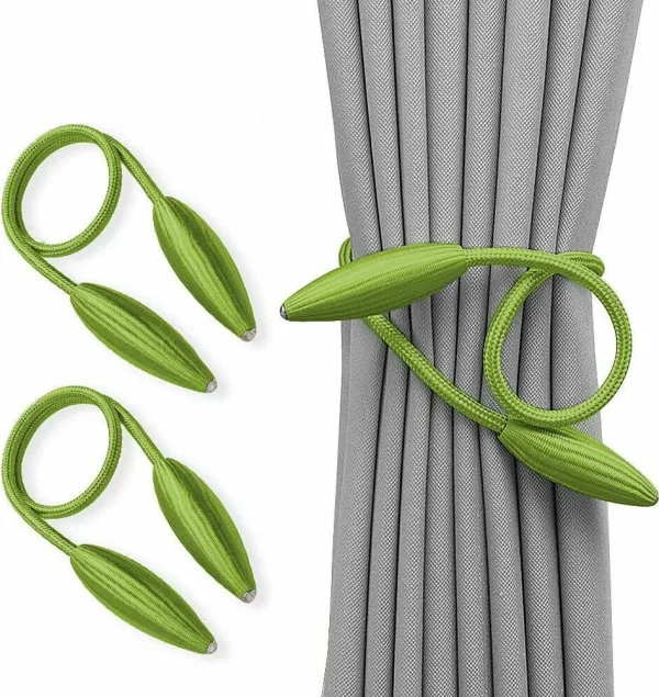 Twist Curtain Tie Backs, Pair – Green
