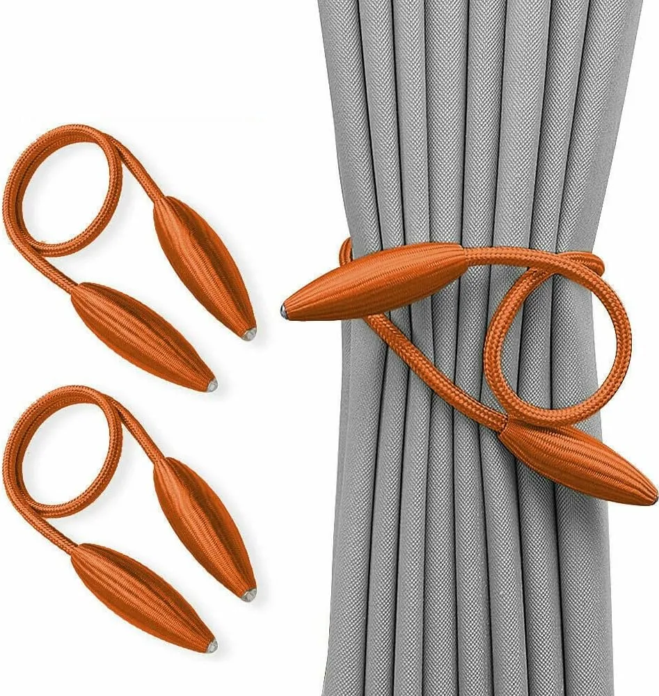 Twist Curtain Tie Backs, Pair – Orange (2)