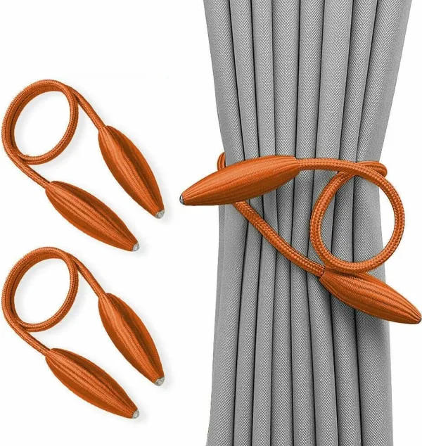 Twist Curtain Tie Backs, Pair – Orange (2)