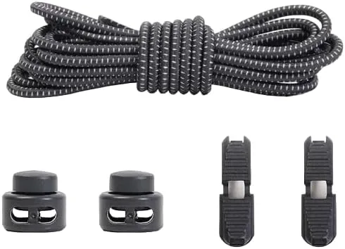 No-Tie Elastic Shoelaces with Lock System – Grey