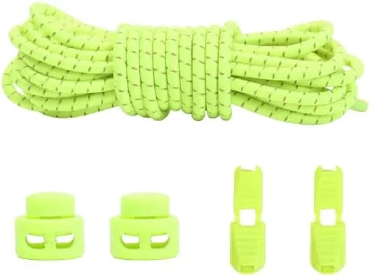 No-Tie Elastic Shoelaces with Lock System – Yellow (2)
